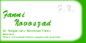 fanni novoszad business card